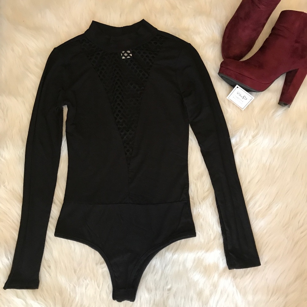 Black Caged Style Bodysuit